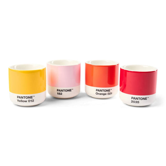 Pantone Macchiato Cup Set of 4 in Yellow & Red & Orange & Light Pink