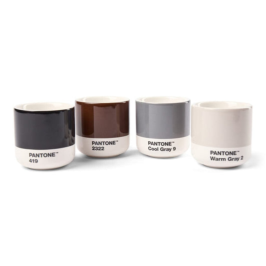 Pantone Macchiato Cup Set of 4 in Grays & Browns & Black