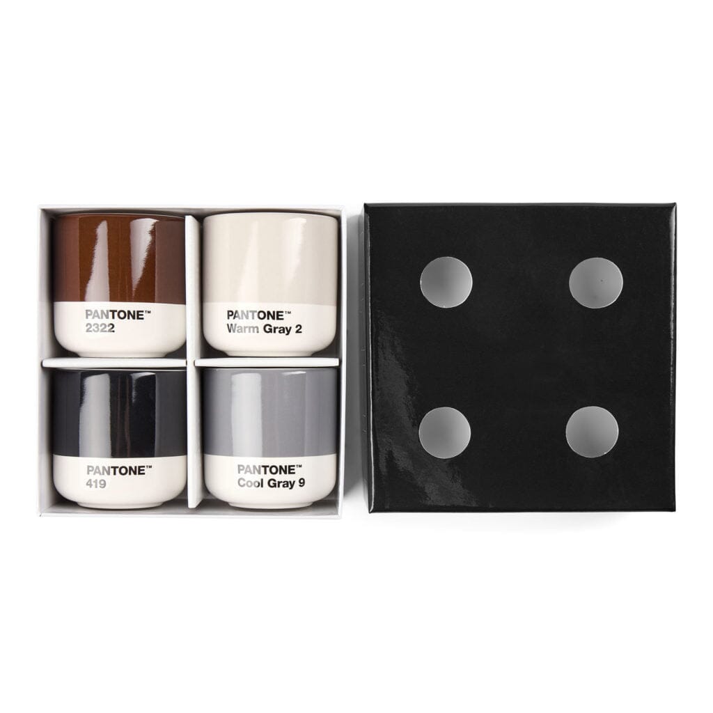 Pantone Macchiato Cup Set of 4 in Grays & Browns & Black
