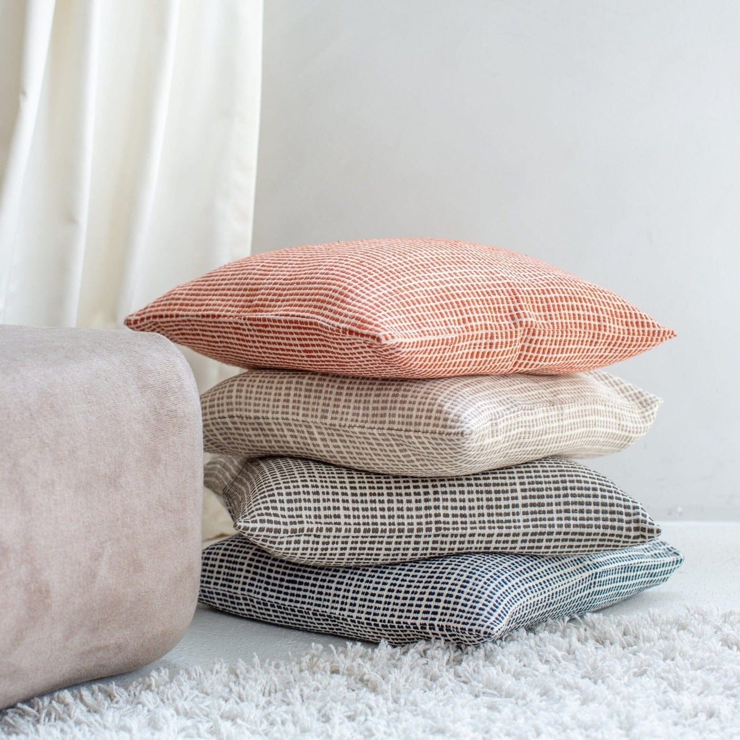 Akobo Handwoven Cushion in Dark Grey
