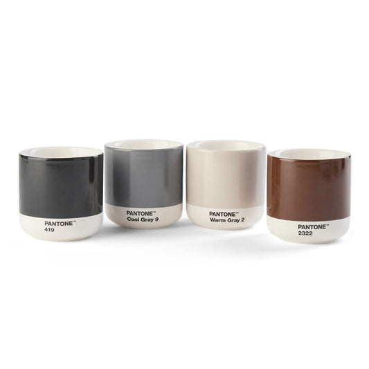 Pantone Cortado Thermo Cup Set of 4 in Grays & Browns & Black