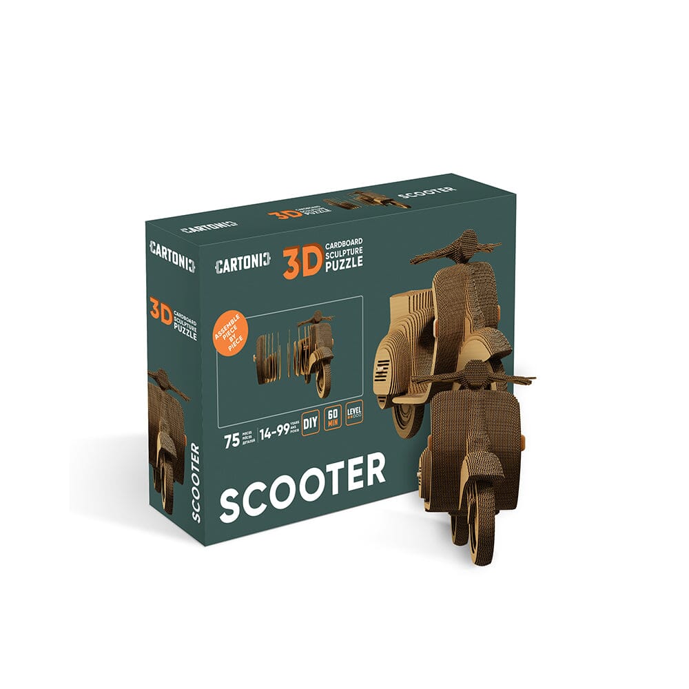 Scooter 3D Puzzle Cardboard Sculpture by Cartonic