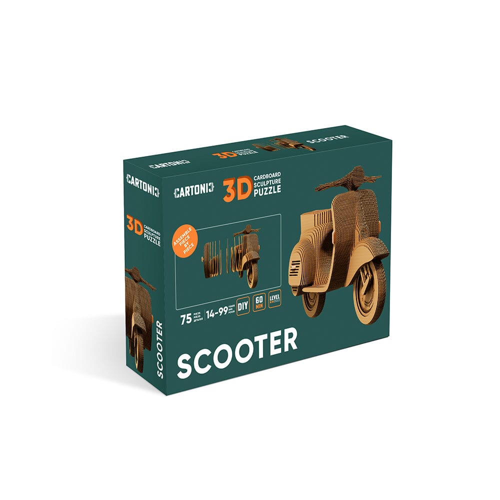 Scooter 3D Puzzle Cardboard Sculpture by Cartonic