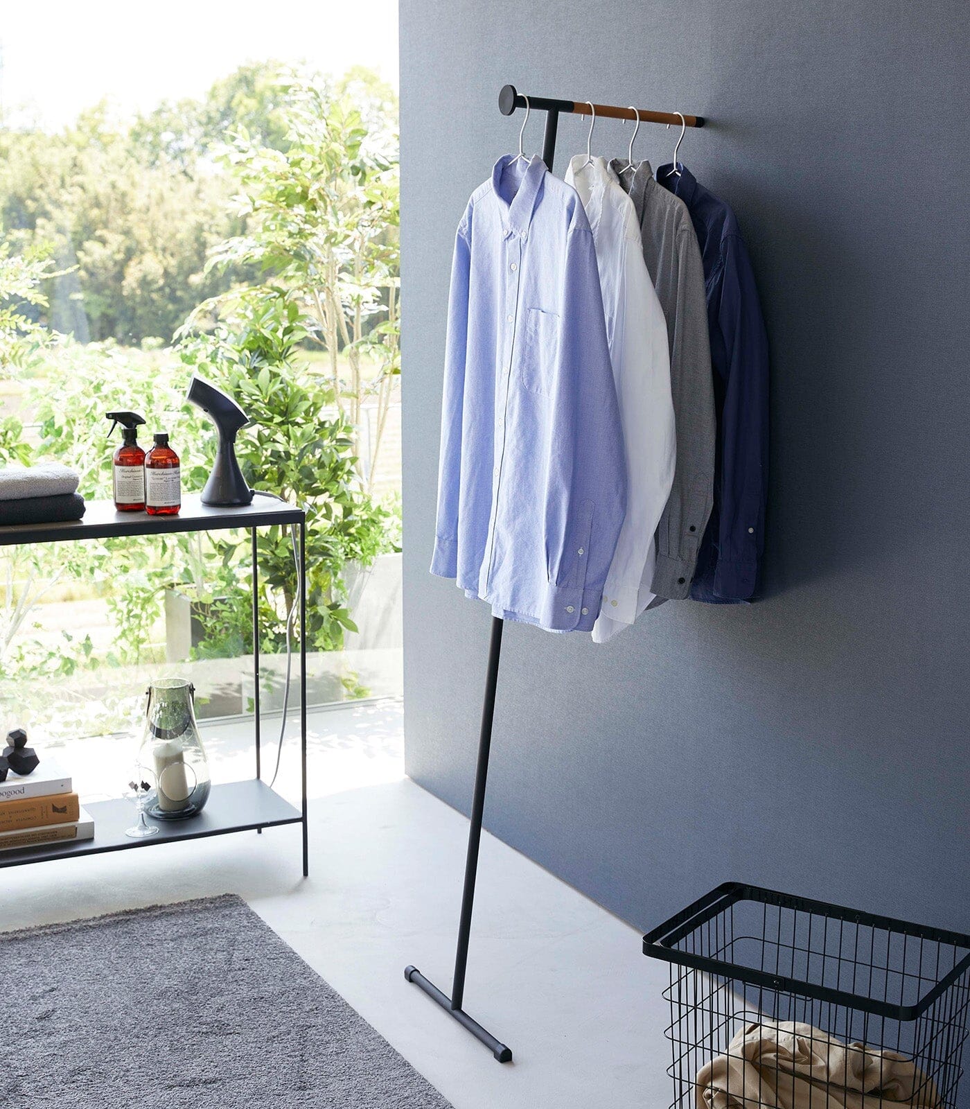Yamazaki Steel & Wood Leaning Clothes Hanger