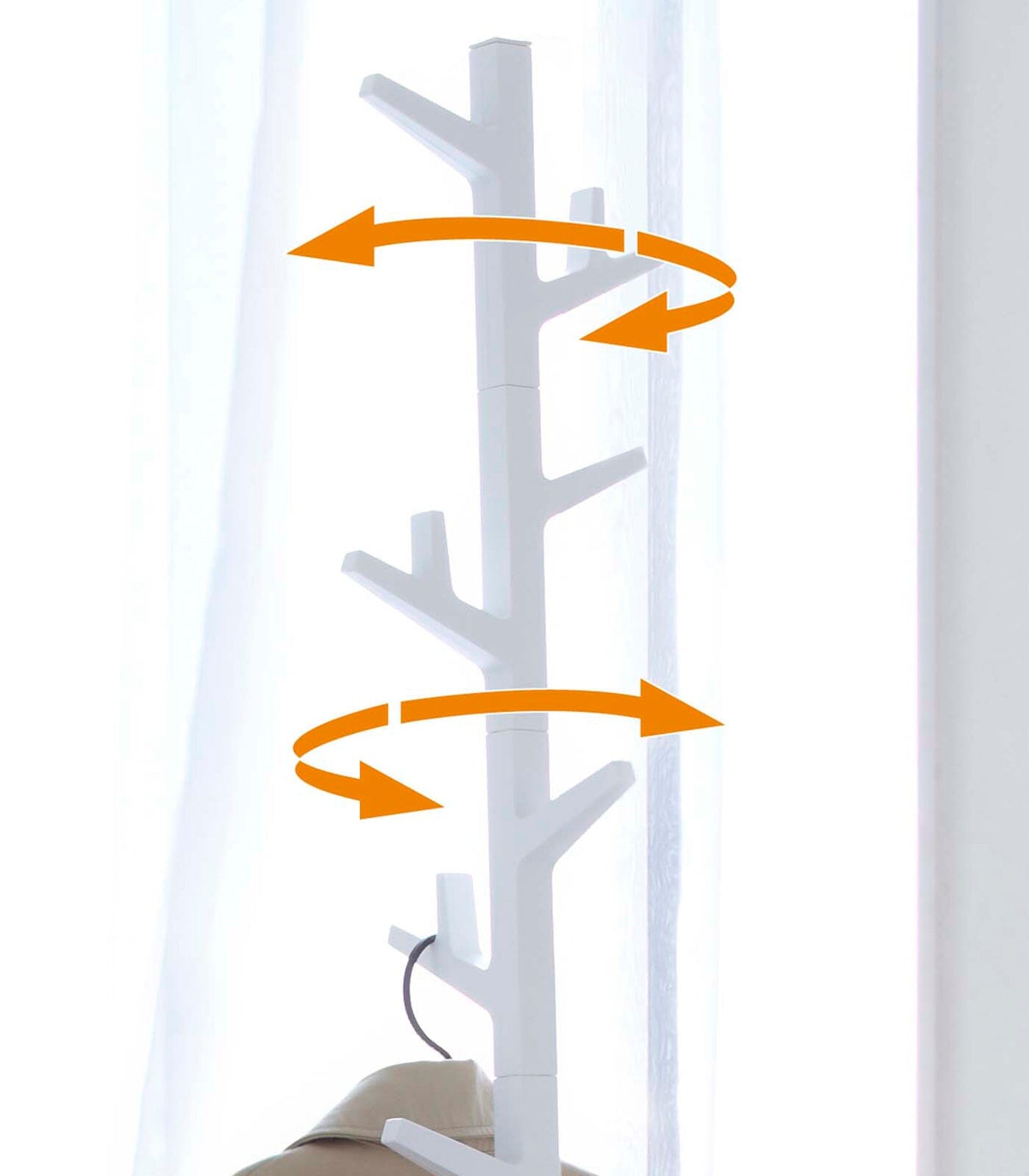 Yamazaki 69" Steel Coat Rack with Rotating Branches