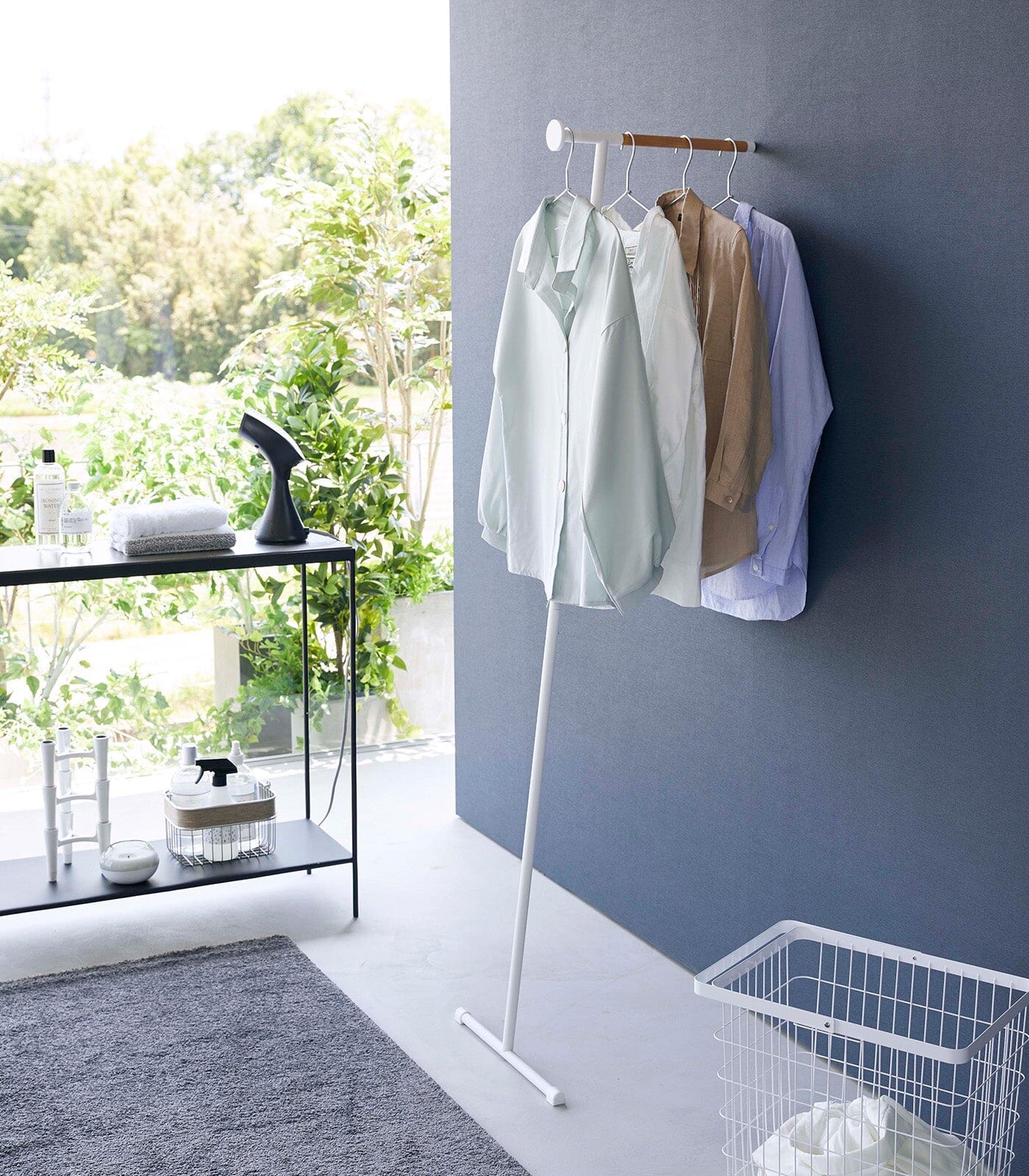 Yamazaki Steel & Wood Leaning Clothes Hanger