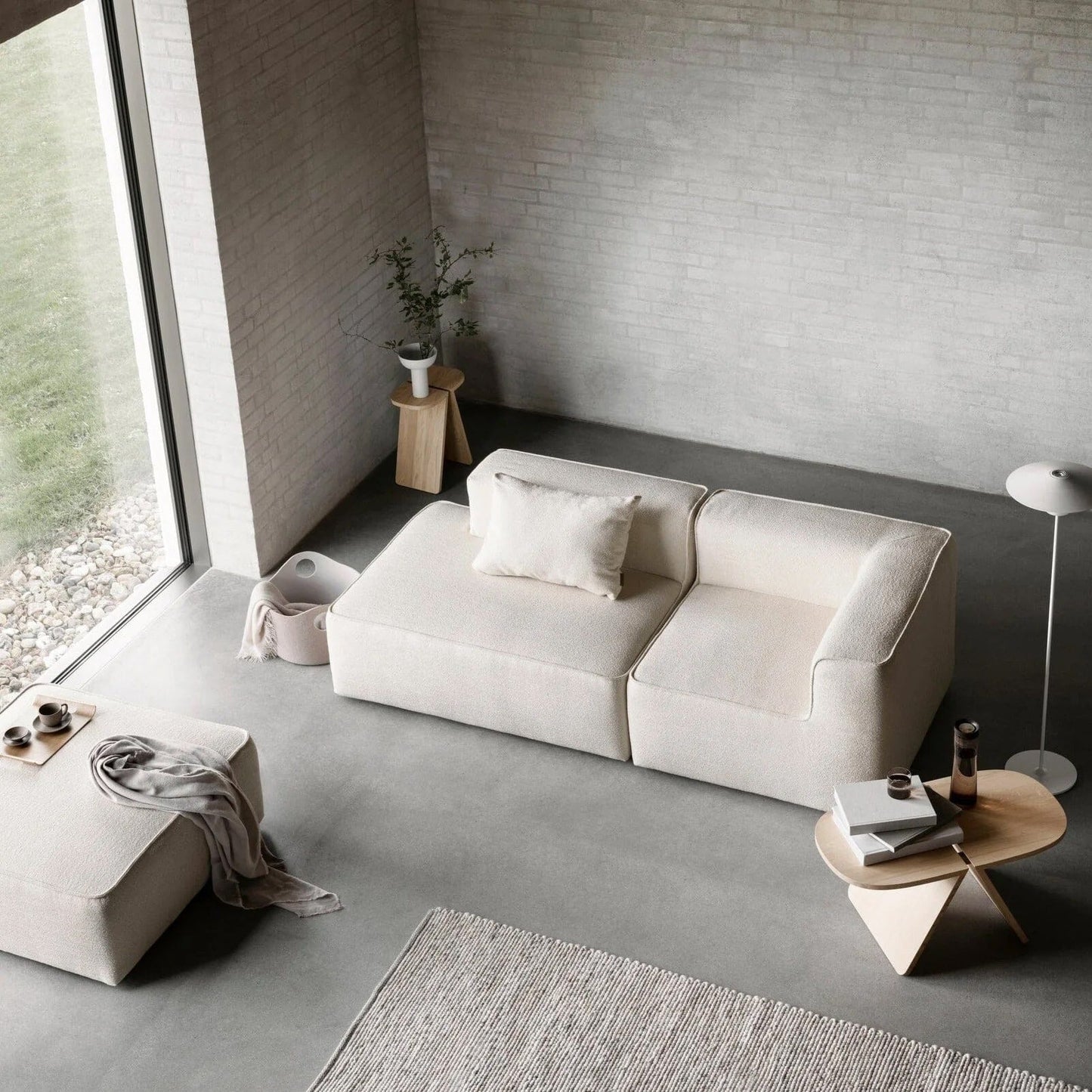 Living room with contemporary living room tables from Blomus
