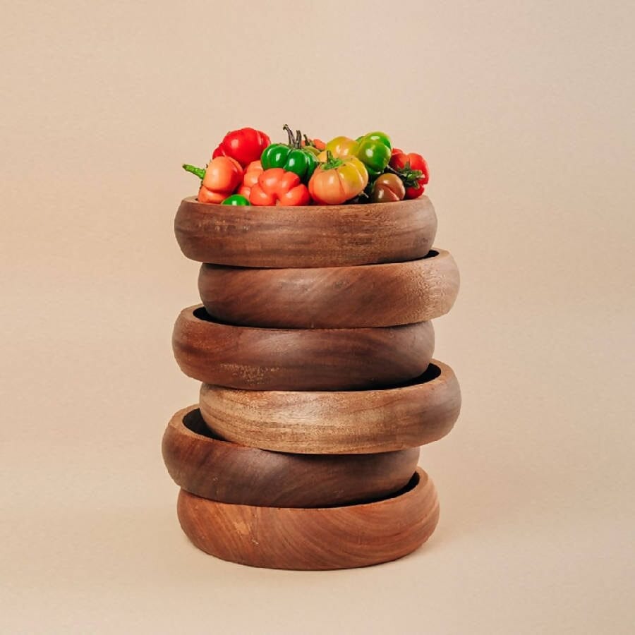 Rosa Morada Wood Botanero Bowl