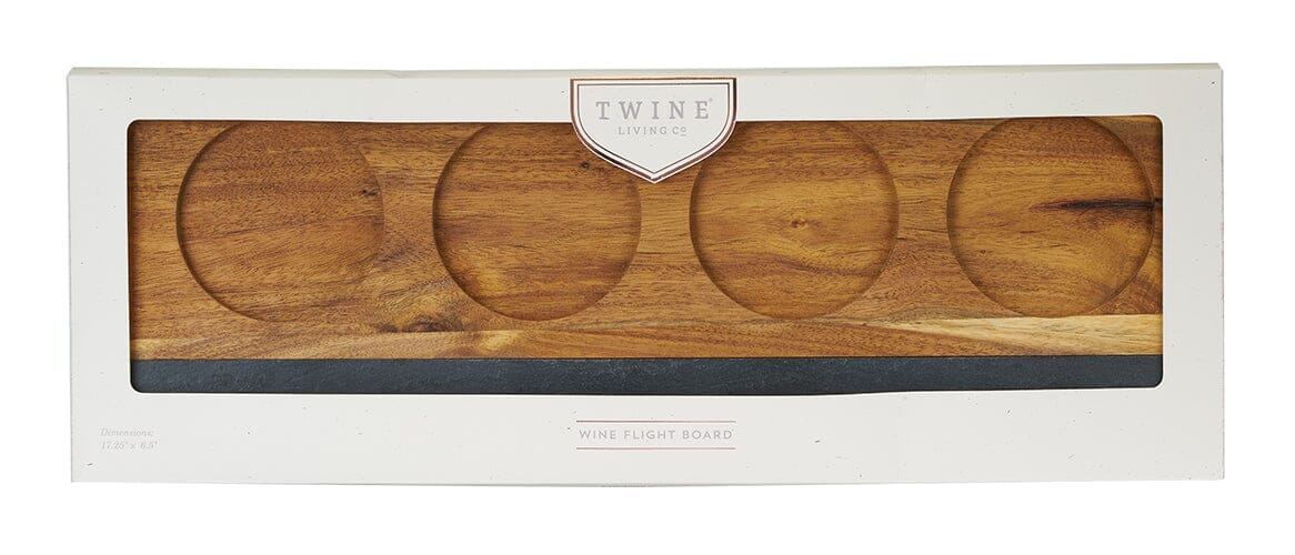 Twine Acacia Wood Wine Flight Board
