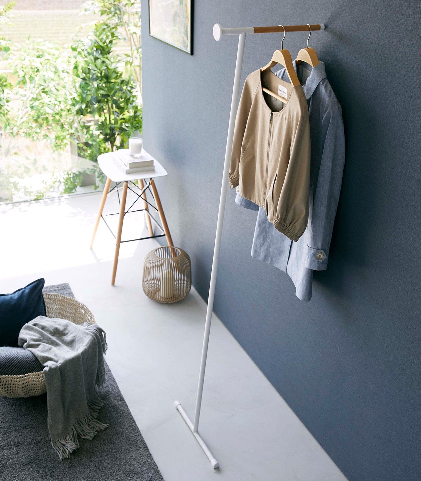 Yamazaki Steel & Wood Leaning Clothes Hanger