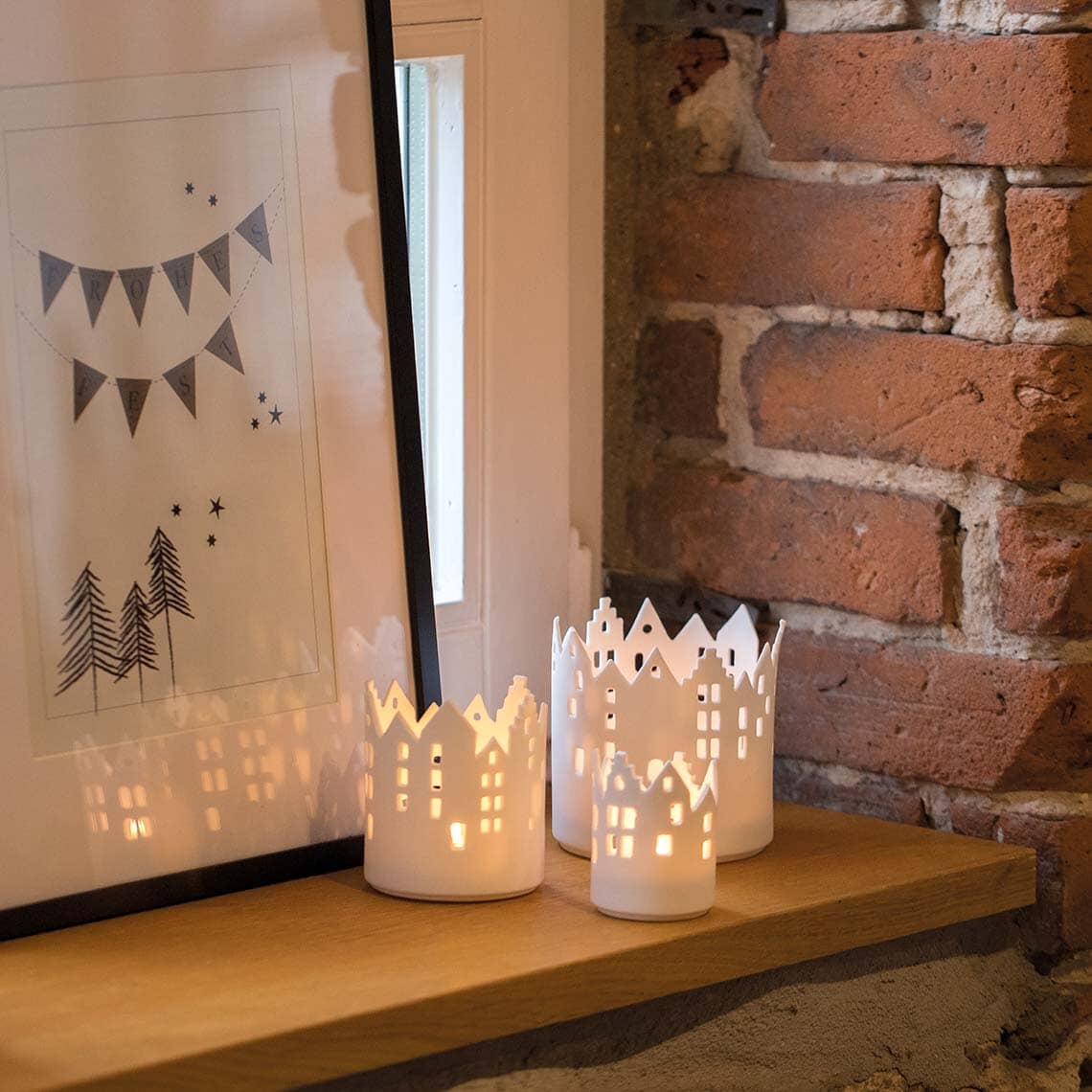 Rader City Light Cityscape Candle Holder Set of 3