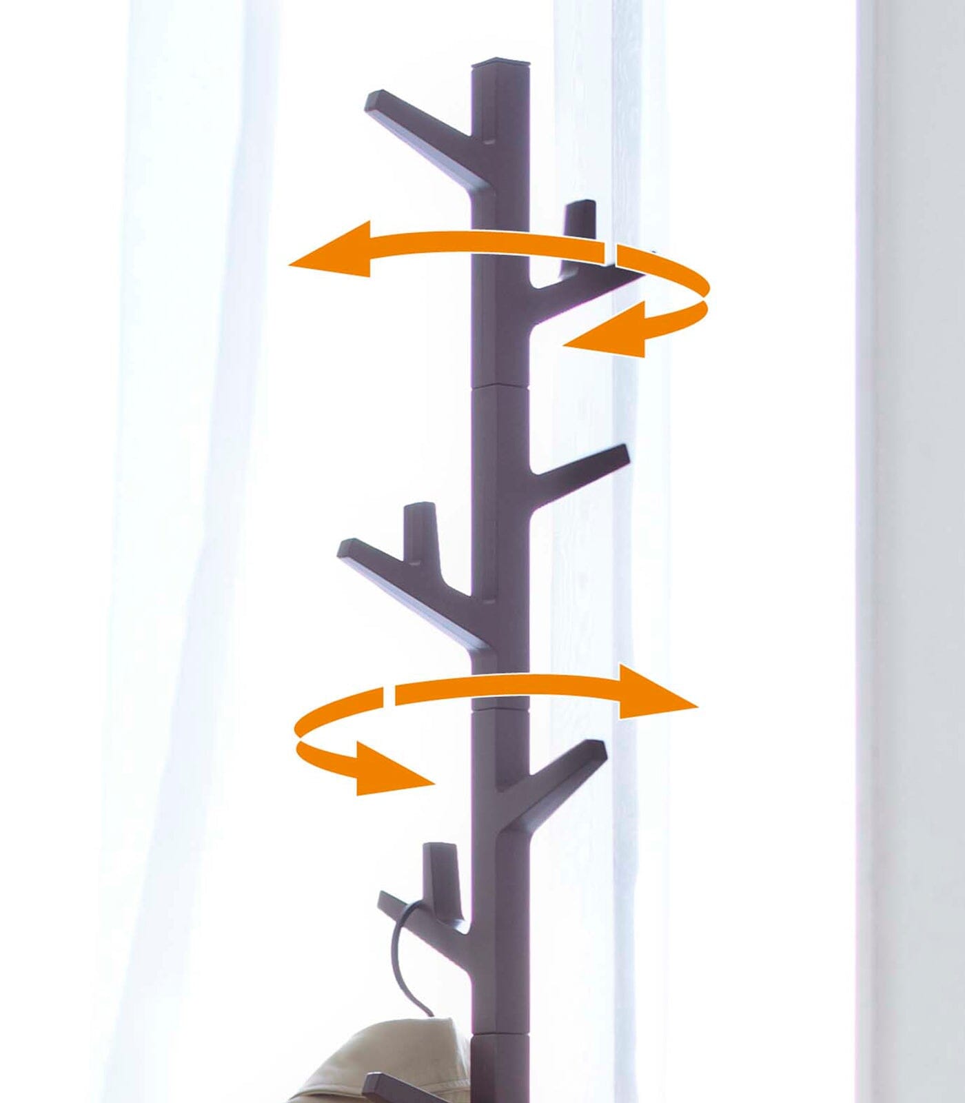 Yamazaki 69" Steel Coat Rack with Rotating Branches