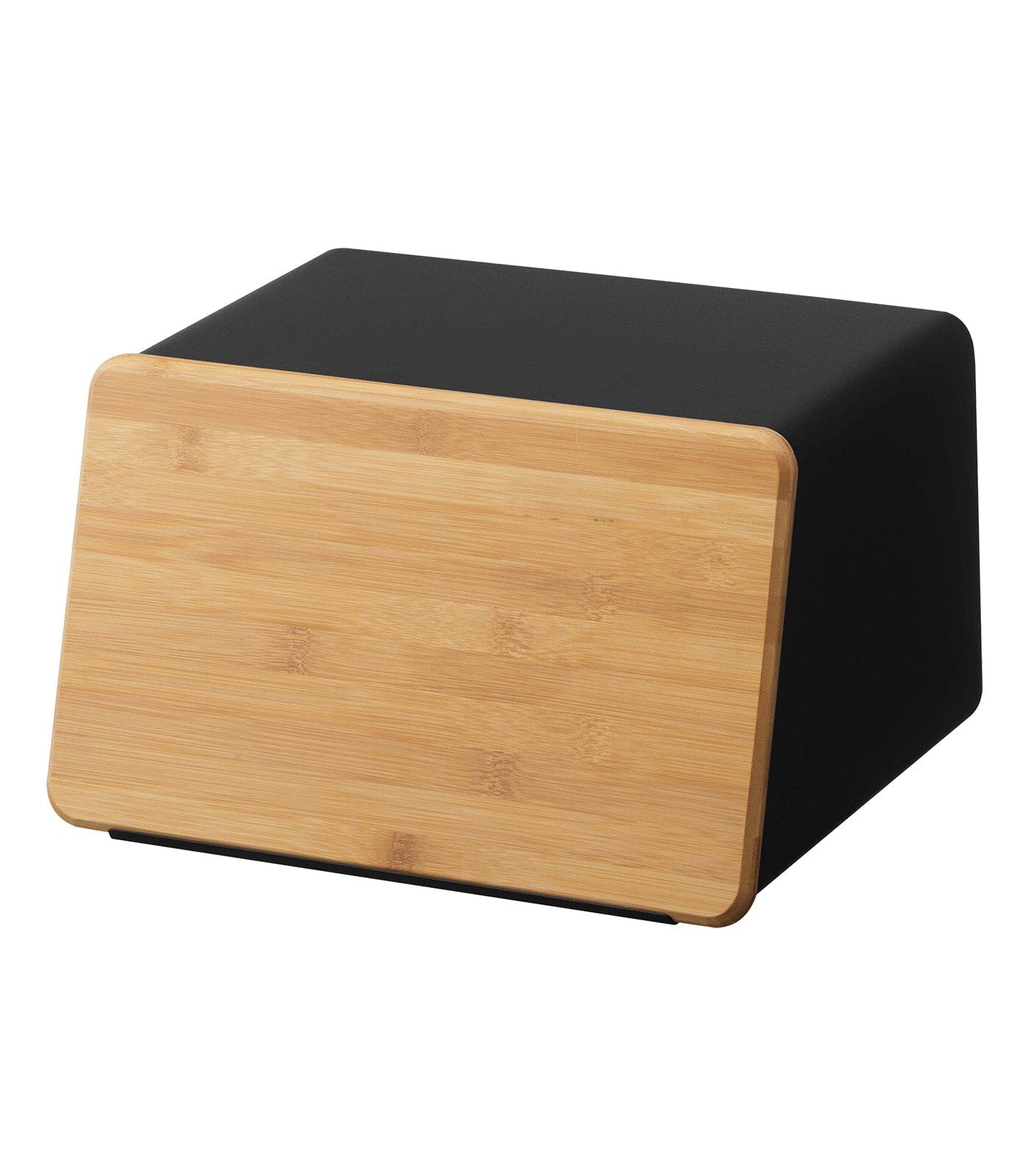 Yamazaki Steel Bread Box With Wooden Cutting Board Lid