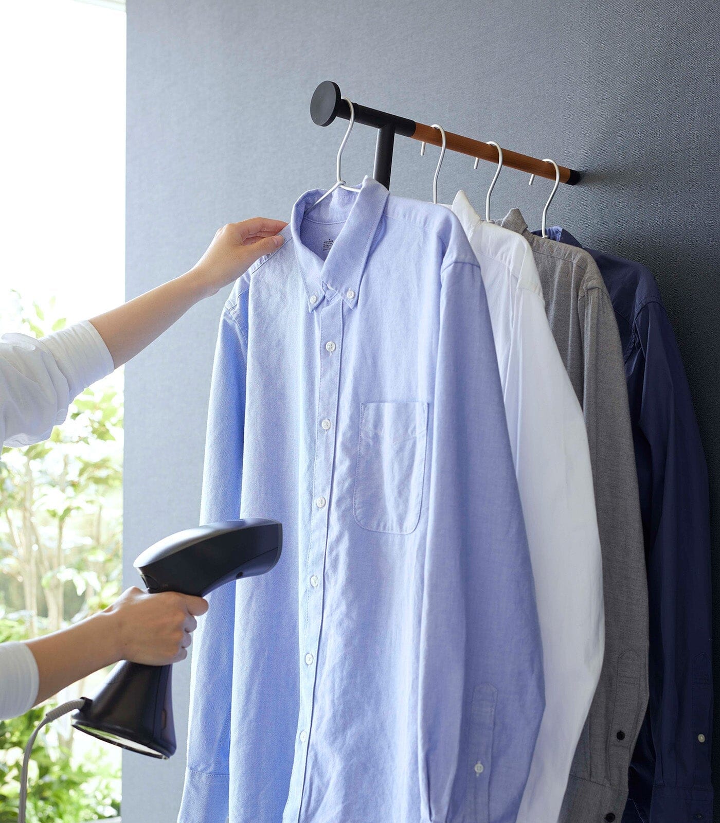 Yamazaki Steel & Wood Leaning Clothes Hanger