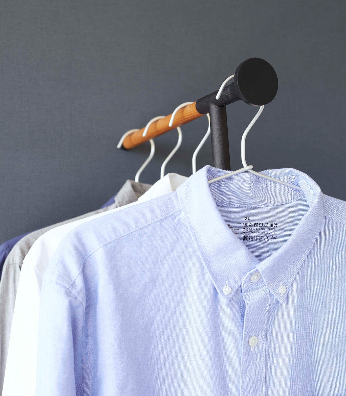 Yamazaki Steel & Wood Leaning Clothes Hanger