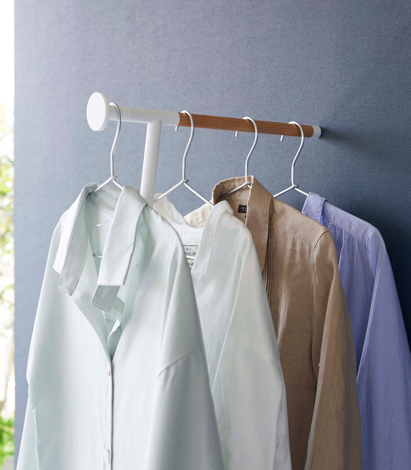 Yamazaki Steel & Wood Leaning Clothes Hanger