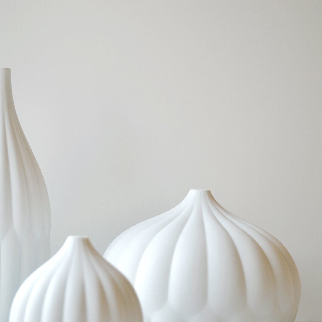 Maia Ming Set of 3 Textured Porcelain Vases