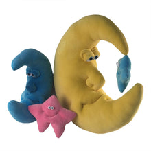 Load image into Gallery viewer, Plush Crescent Moon &amp; Star Soft Sculpture for Mobiles &amp; Decoration
