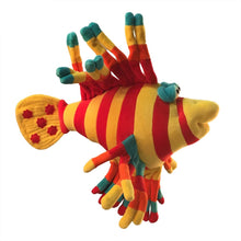 Load image into Gallery viewer, Plush Yellow &amp; Red Fish Soft Sculpture

