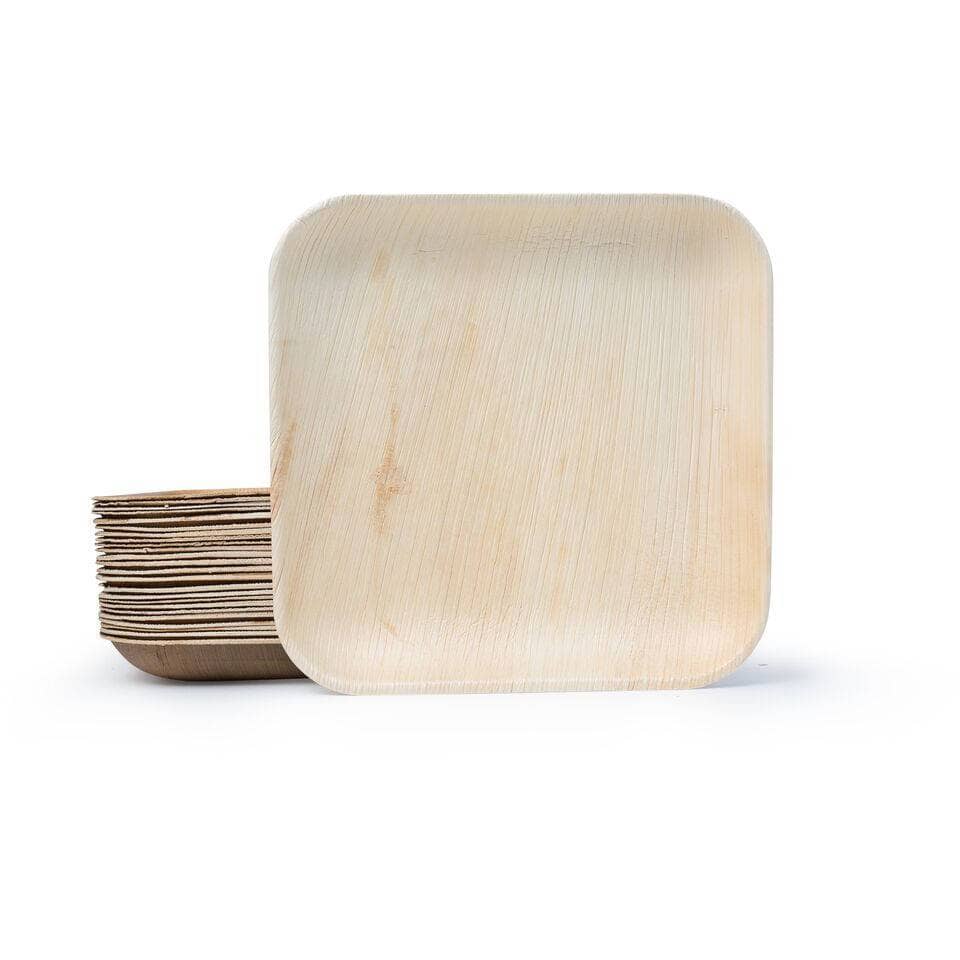 areca palm leaf plate Natural Fiber Serveware – Square 10" (Set of 100/50/25) 100 Plates