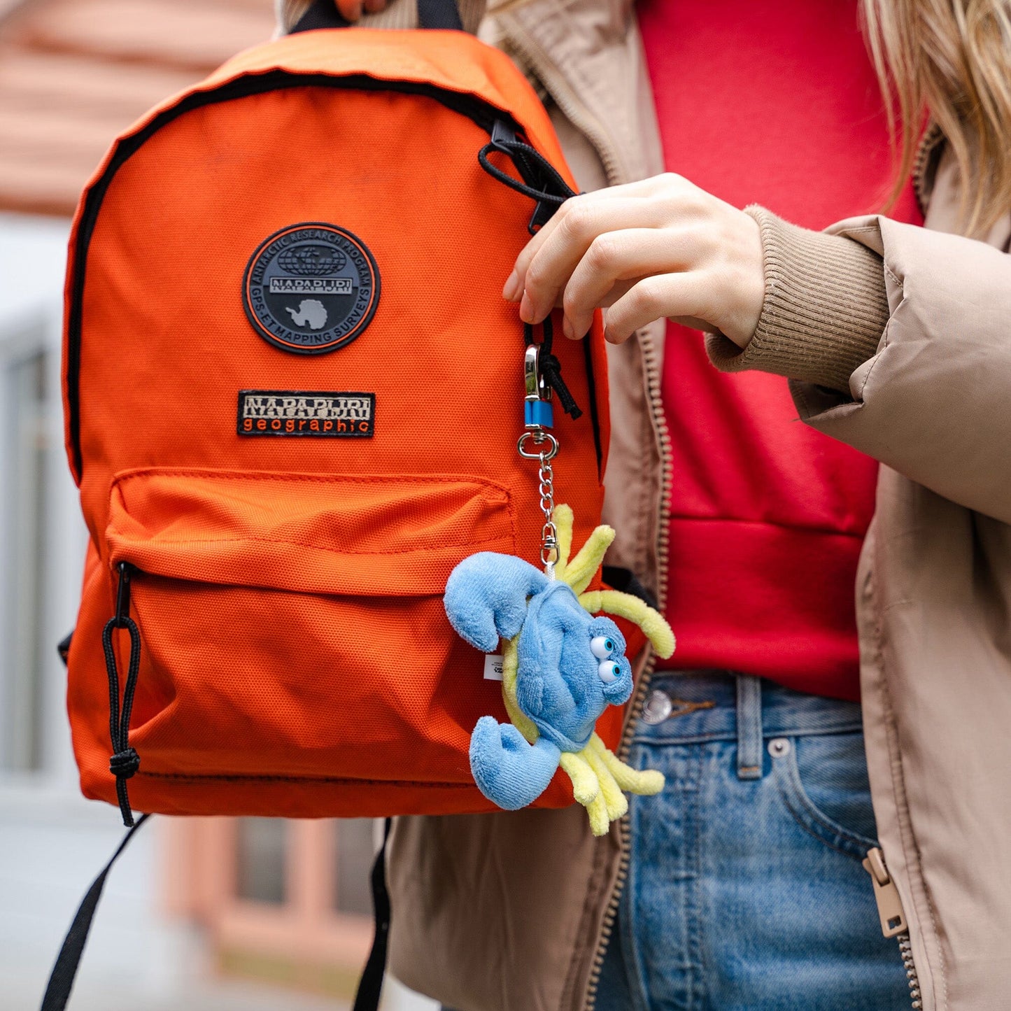Funny Friends Crab | Artist-Designed Plush AirTag Holder Soft Sculpture