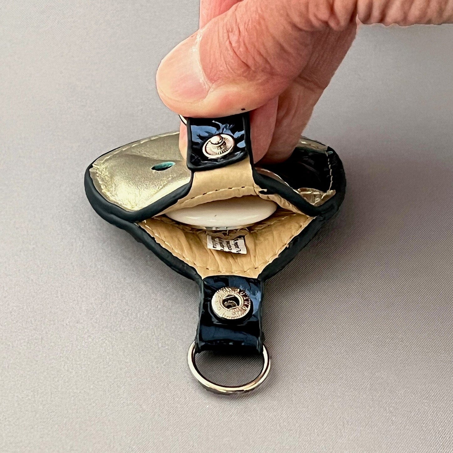 The Keeper Moon | Artist-Designed Custom Leather AirTag Holder