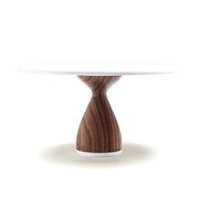 Load image into Gallery viewer, Walnut Hourglass Base 10in Cake Stand
