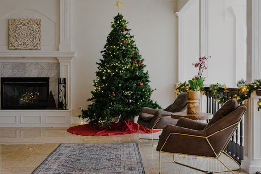 Christmas tree in a living room