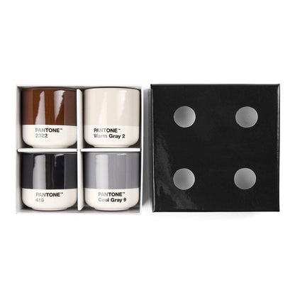 Pantone Macchiato Cup Set of 4 in Grays & Browns & Black