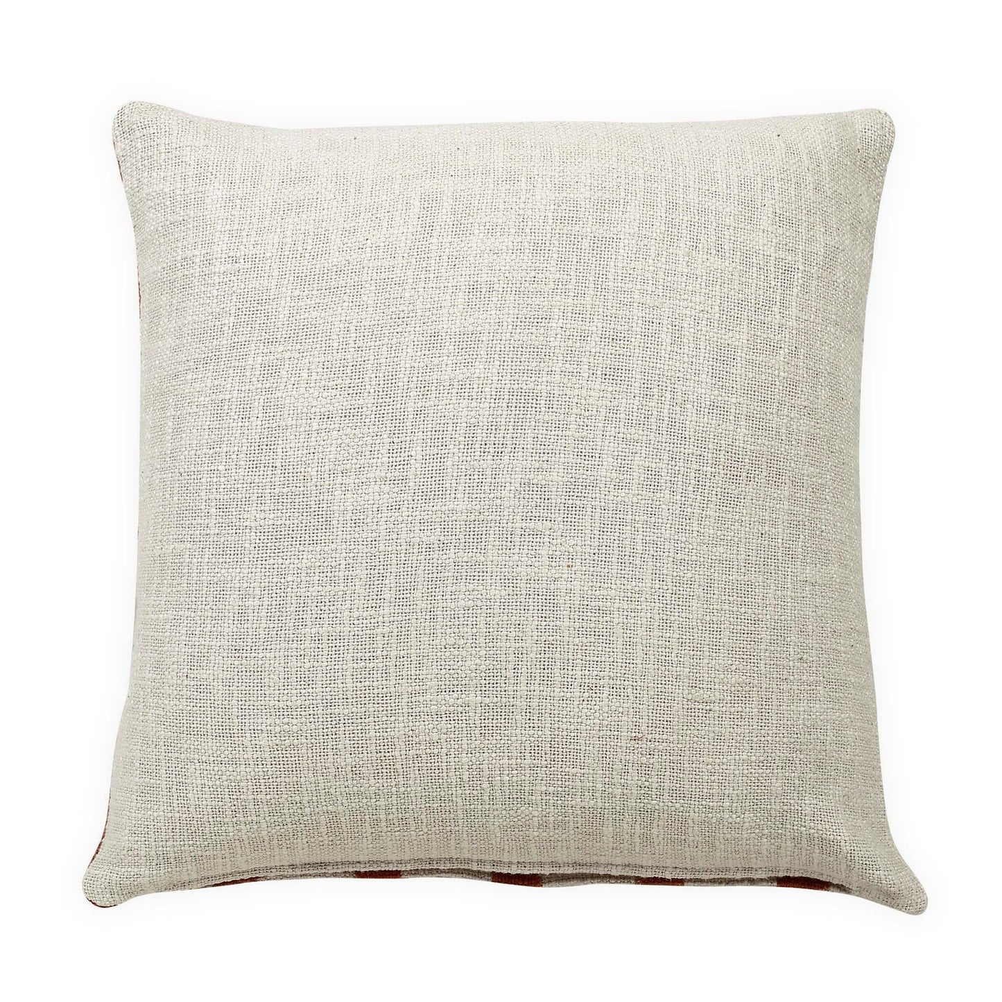 Checkered Block Printed Pillow in Rust