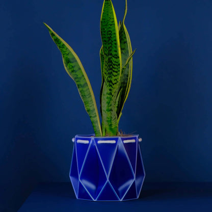 POTR Self-Watering 7" Diameter Pot In Navy Blue
