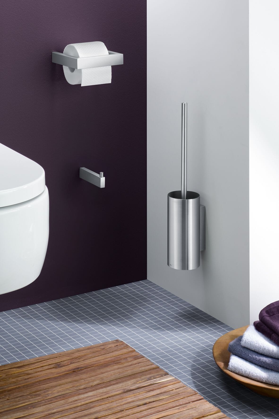 Zack Linea Framed Toilet Roll Holder in Matte