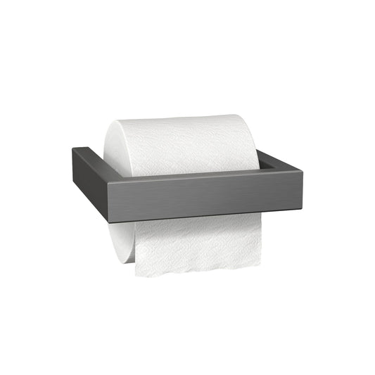 Zack Linea Framed Toilet Roll Holder in Anti-Fingerprint Graphite Finish