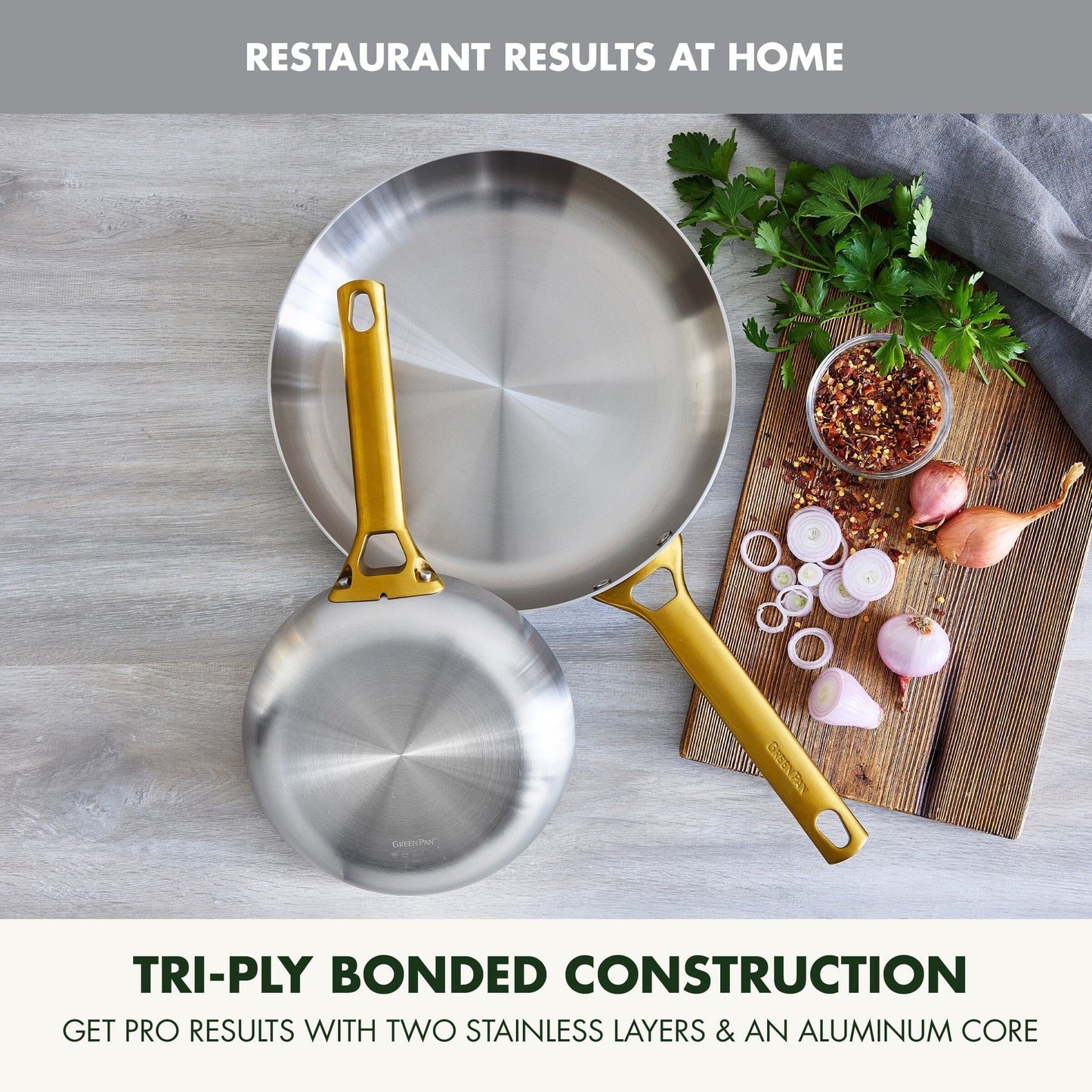 GreenPan Reserve Stainless Steel Open Fry Pan Set
