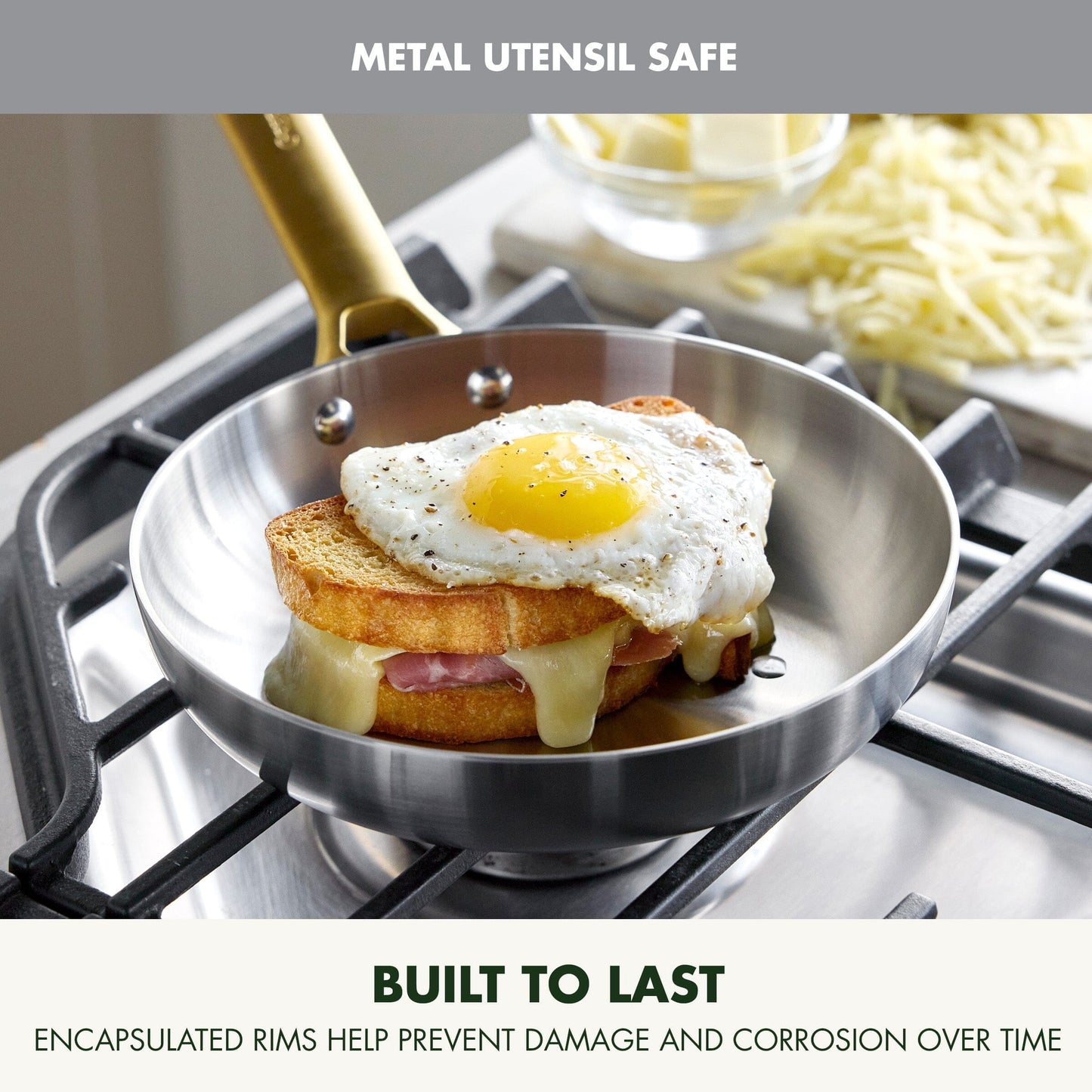 GreenPan Reserve Stainless Steel Open Fry Pan Set