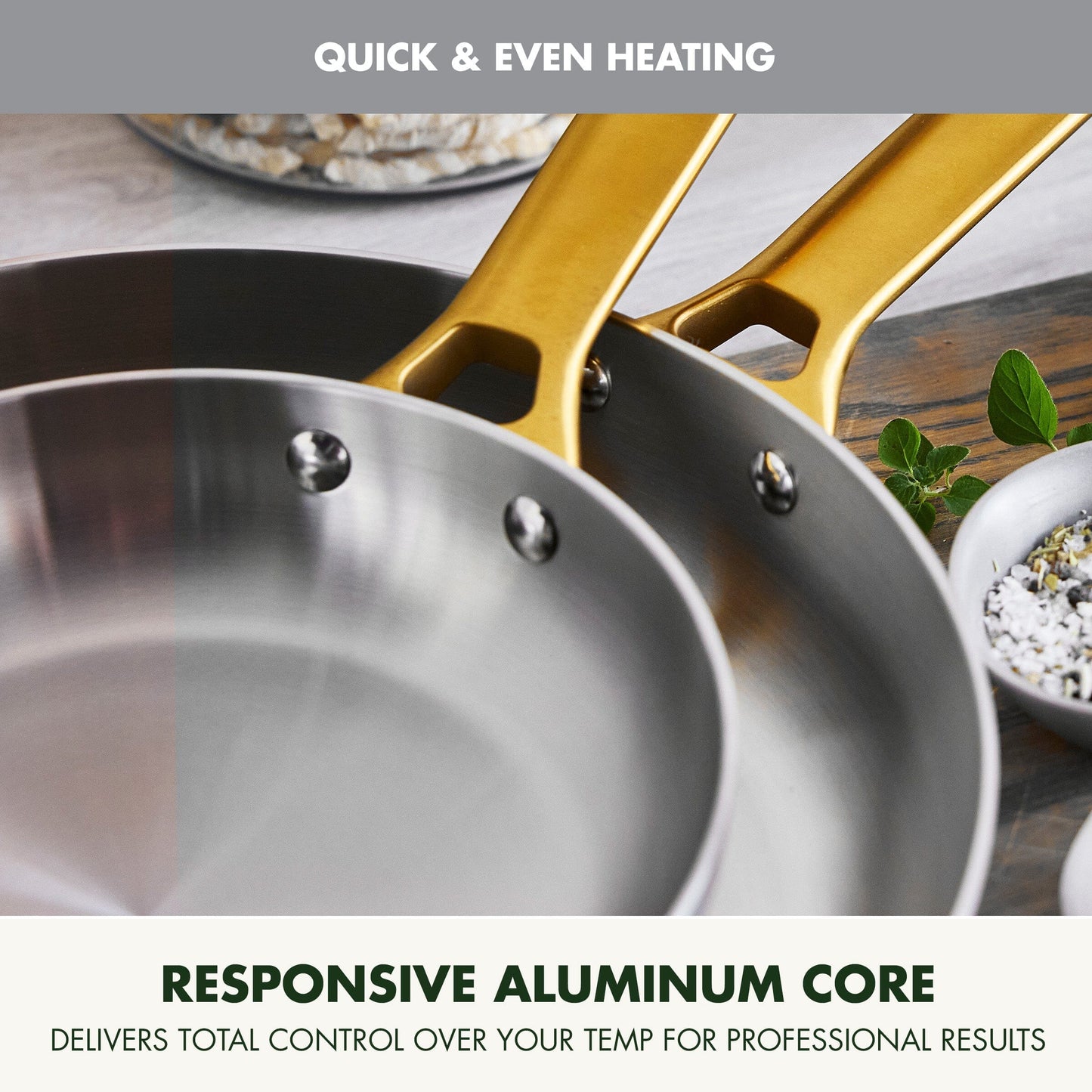 GreenPan Reserve Stainless Steel Open Fry Pan Set
