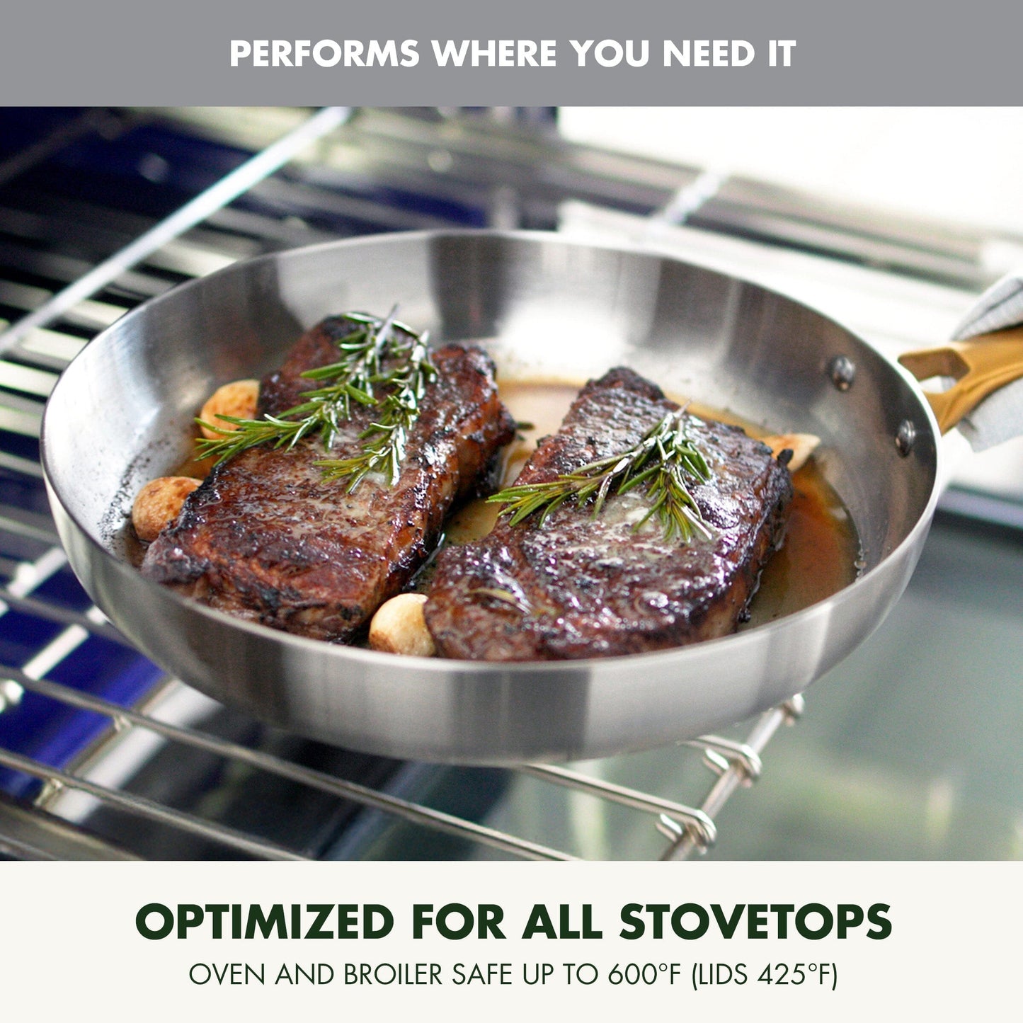 GreenPan Reserve Stainless Steel Open Fry Pan Set