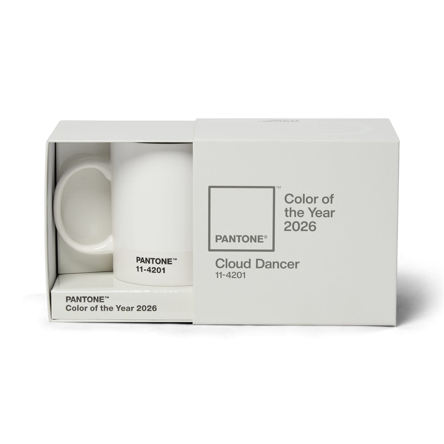 Pantone Mug in Gift Box in 2026 Color of the Year 11-4201 Cloud Dancer