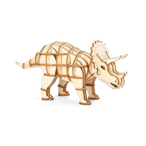 Kikkerland 3D Wooden Triceratops Puzzle