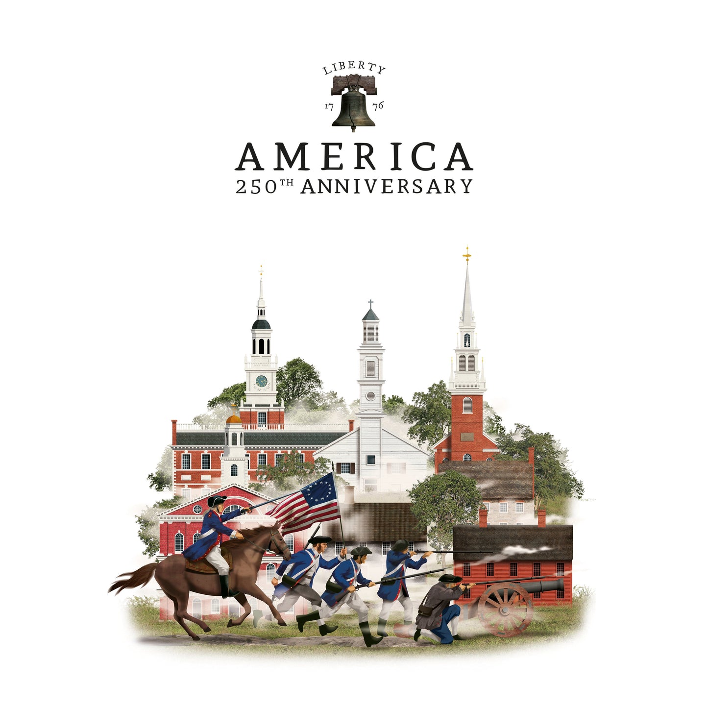 America 250 Cotton Tea Towel Designed by Martin Schwartz