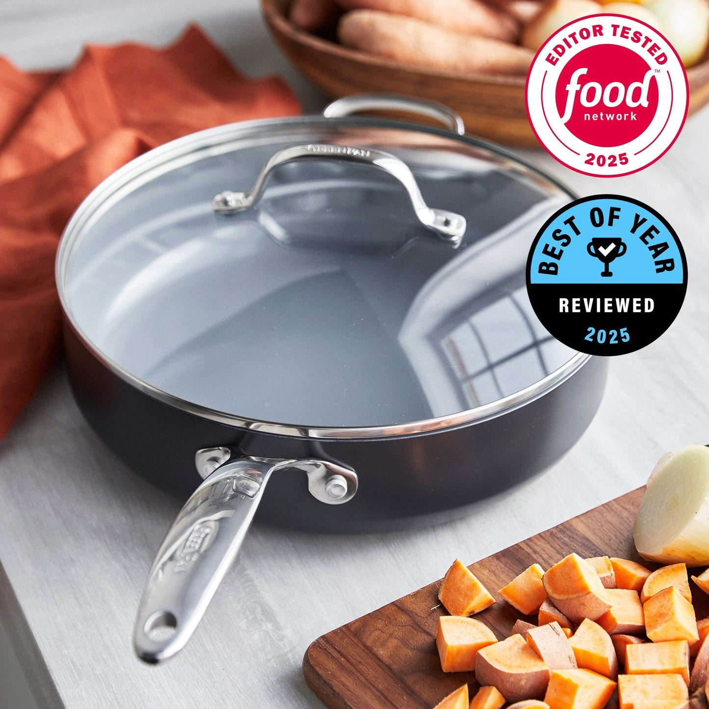 GreenPan Valencia Pro Non-Stick 4.5qt Ceramic Saute Pan With Lid