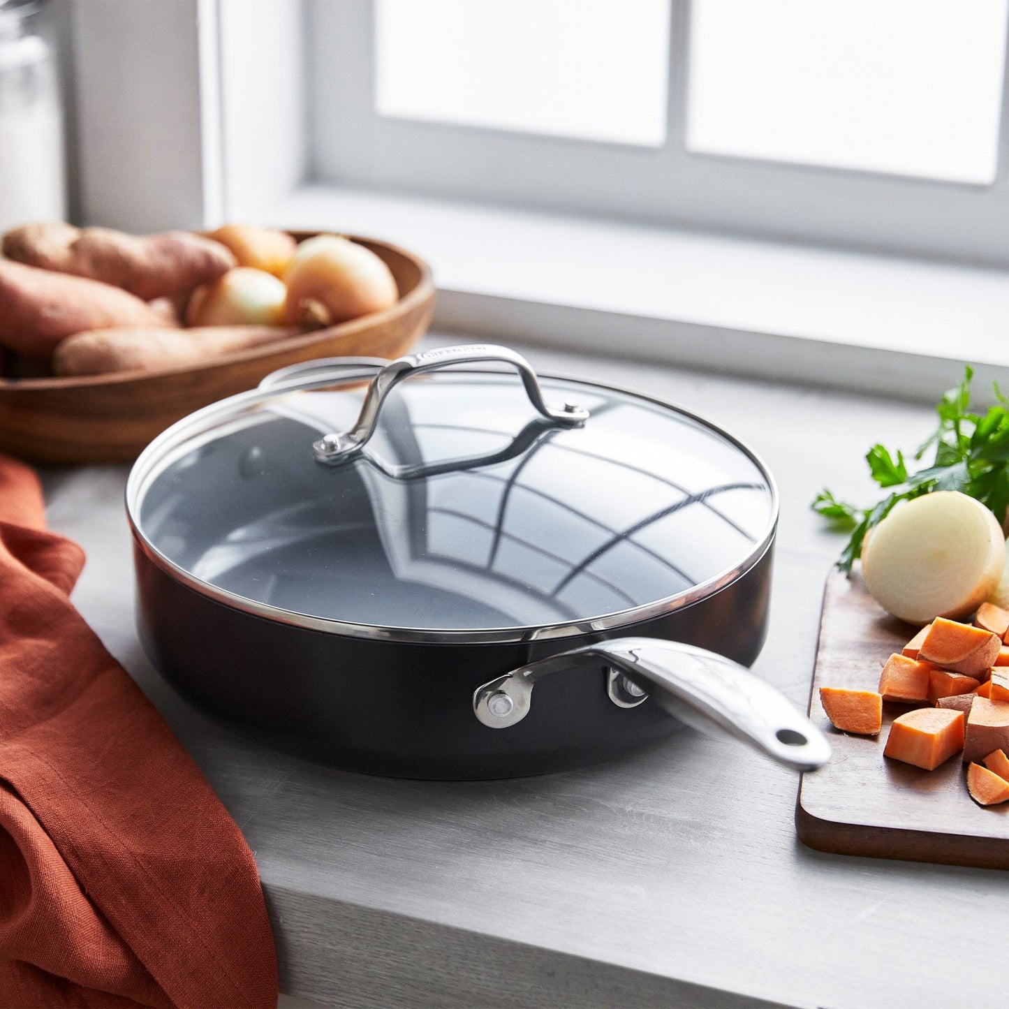 GreenPan Valencia Pro Non-Stick 4.5qt Ceramic Saute Pan With Lid