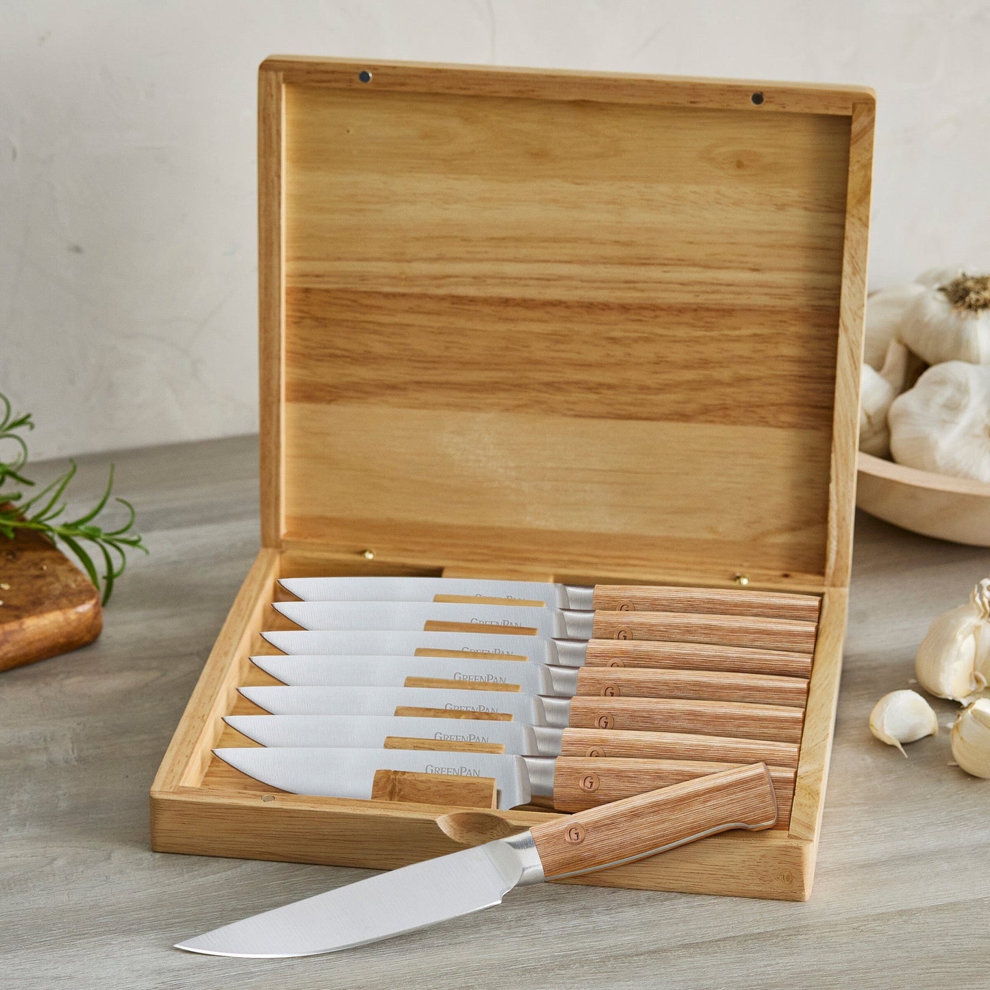 GreenPan Elite Light Pakka Wood Steak Knife Boxed Set