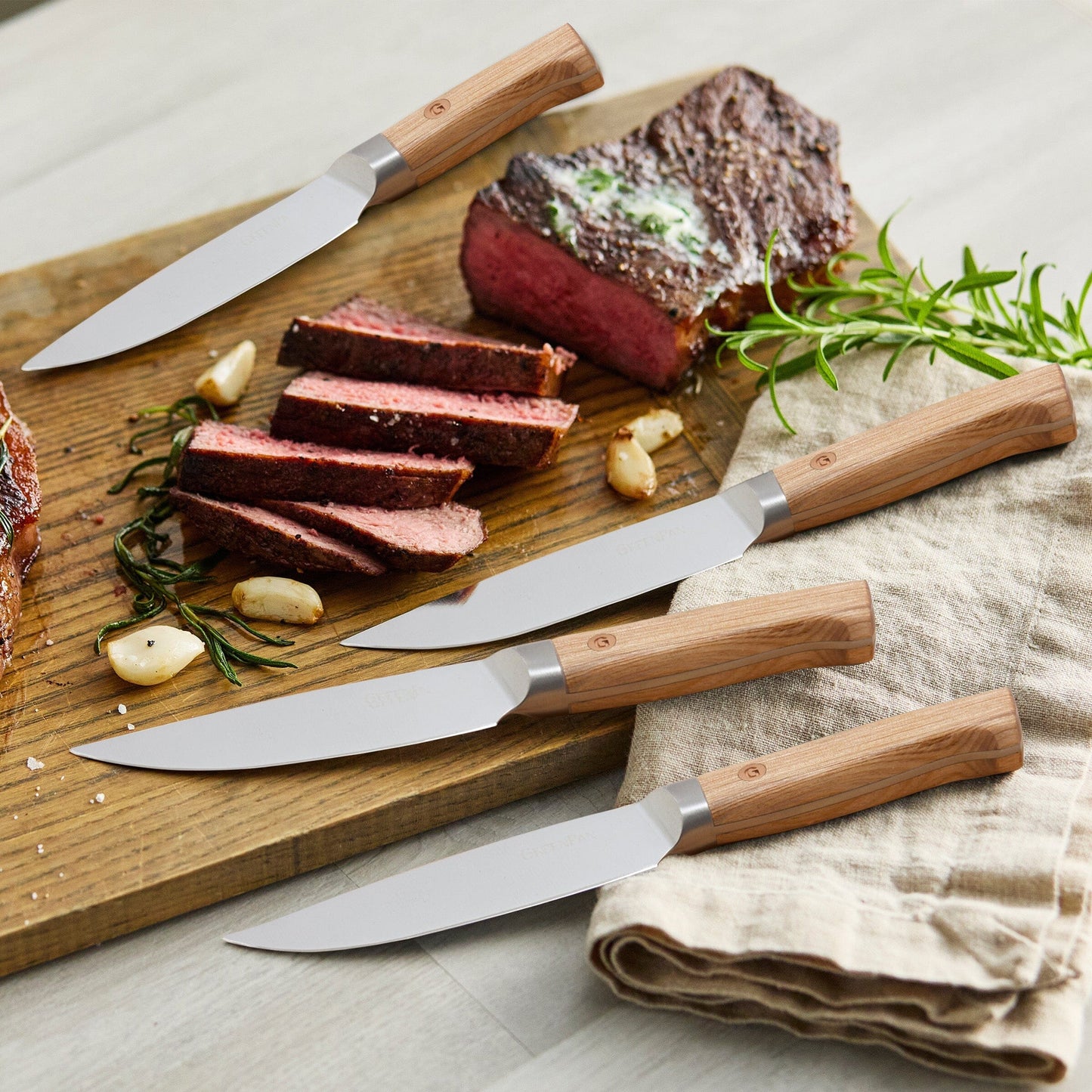 GreenPan Elite Light Pakka Wood Steak Knife Boxed Set