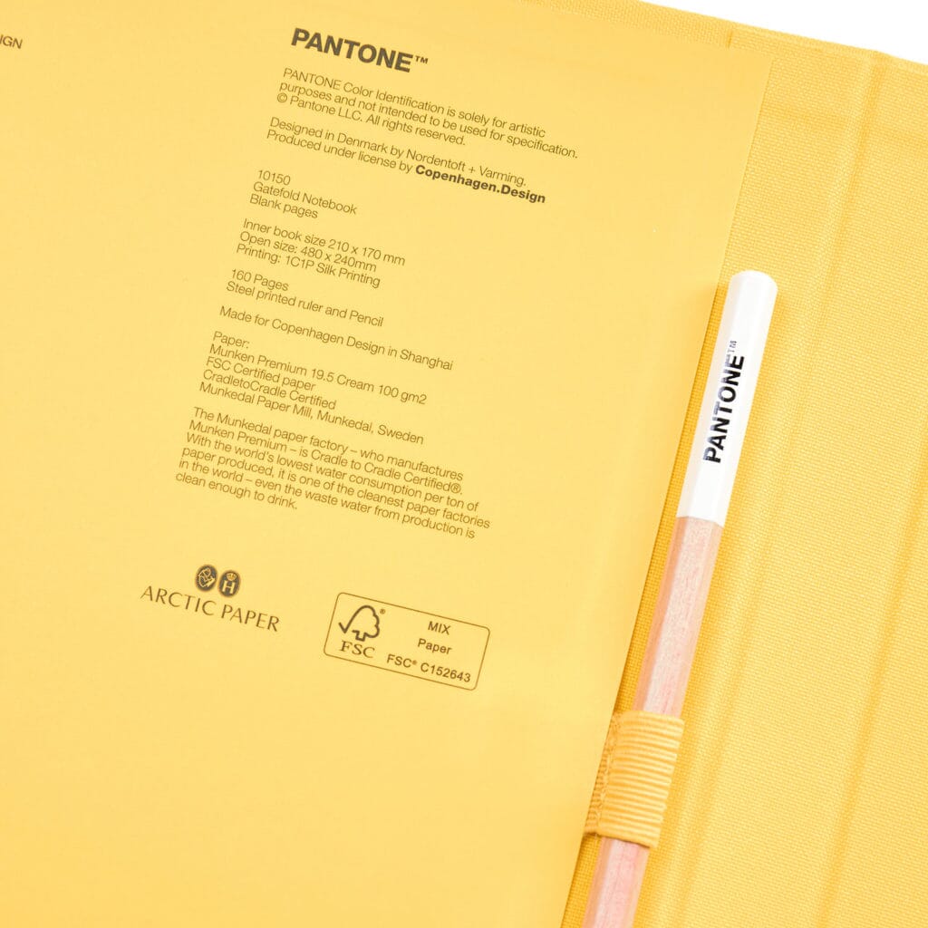 Pantone Notebook with Pencil Unlined in Yellow 012 C