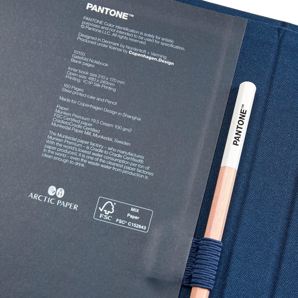 Pantone Notebook with Pencil Unlined in Dark Blue 19-4122