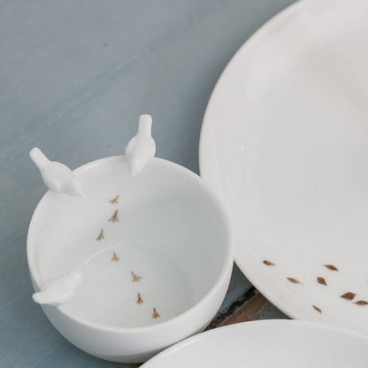 Rader Porcelain Stories Decorative Bird Bowl and Plate Set