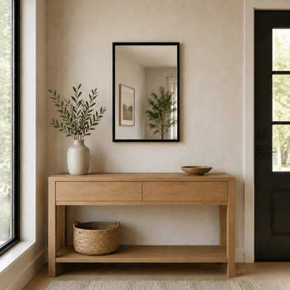 Wall Art Mirror Framed in Black Wood