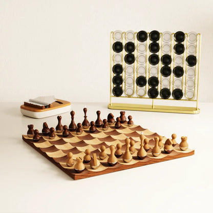 Umbra Wobble Walnut Chess Set