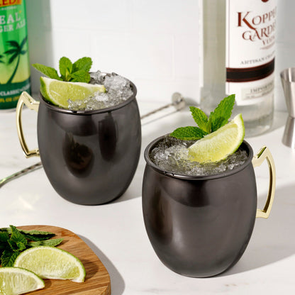 TRUE Moscow Mule Mugs in Black (Set of 2)